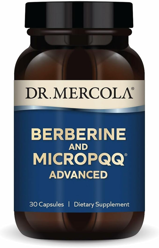 Dr. Mercola Berberine and MircoPQQ Advanced - Offers Metabolic, Mitochondrial, Brain & Immune Support - GMO-Free, Gluten-Free & Soy-Free - 30 Capsules (30 Servings)