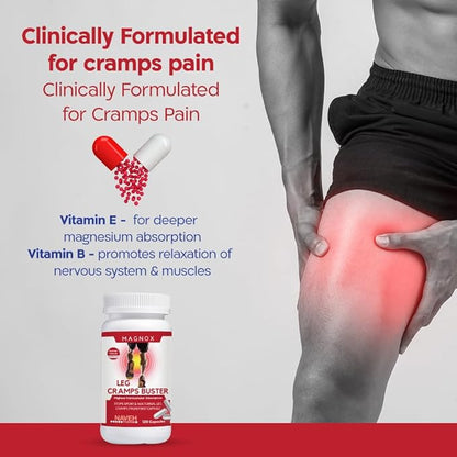 MAGNOX® Leg Cramps Buster | 380mg Magnesium for Leg Cramps at Night | Magnesium Supplement for Muscle Spasms | 3X More Absorption | Dead Sea Minerals | Sleep & Muscle | 120 Caps