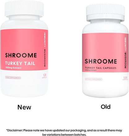 Turkey Tail Mushroom Capsules | 120 Capsules | Premium Beta Glucans | High Strength Extract | Mushroom Supplement | 100% Fruiting Bodies | No Additives | Vegan