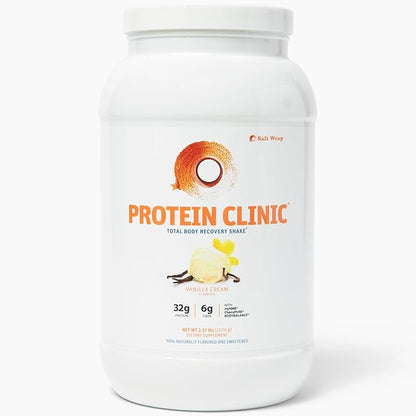SaltWrap Protein Clinic - Total Body Recovery Shake with Collagen Peptides, HMB, Tart Cherry Extract, Pea Protein Powder Isolate, Prebiotic Fiber for Joints Natural Muscle Builder & Recovery - Vanilla