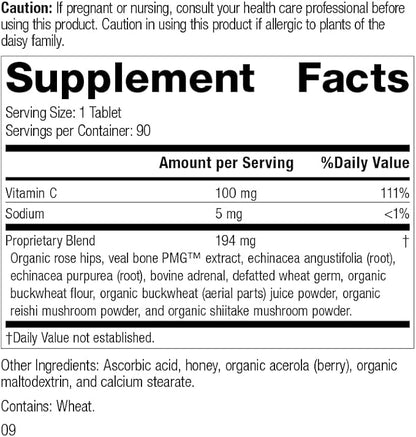 Standard Process Inc. C Synergy - Whole Food Immune Support and Antioxidant with Echinacea Purpurea, Rose HIPS, Shiitake, Reishi Mushroom Powder, Buckwheat, and Wheat Germ - 90 Tablets
