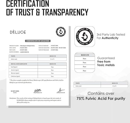 Pure Himalayan Shilajit Resin (30g)| 85+ Trace Minerals,75%+ Fulvic Acid| High Potency Gold Grade for Men & Women| Energy,Stamina & Immunity Booster| Lab Tested| 75 Servings| Vegan| Gluten-Free,400mg