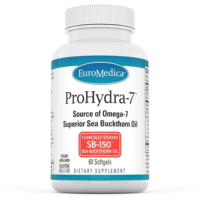 Euromedica ProHydra-7 - Dietary Supplement with Essential Fatty Acids - Nutritional Supplement to Support Skin Health with Sea Buckthorn, Berry Pulp & Seed Oil - 60 Softgels