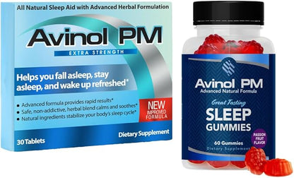 Sleep Bundle Extra Strength 30ct & Gummies 60ct - Natural Sleep Supplement (Combo- 2 Items)