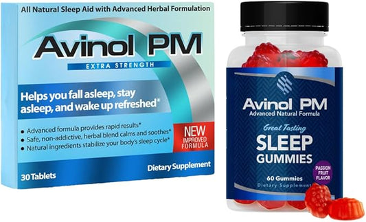 Sleep Bundle Extra Strength 30ct & Gummies 60ct - Natural Sleep Supplement (Combo- 2 Items)