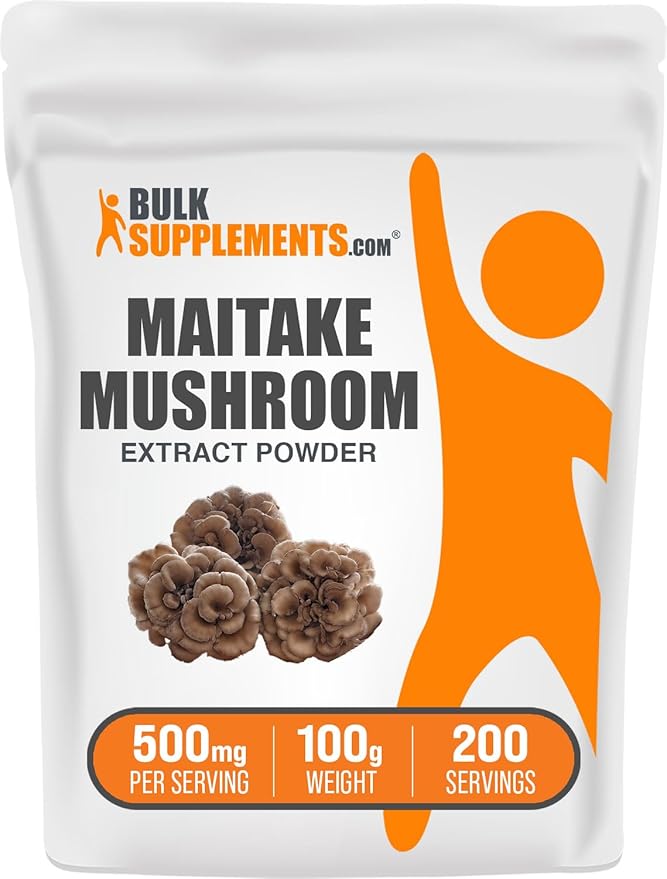 BulkSupplements.com Maitake Mushroom Extract Powder - Superfood Supplement, Maitake Mushroom Supplement - Gluten Free, 500mg per Serving, 100g (3.5 oz) (Pack of 1)