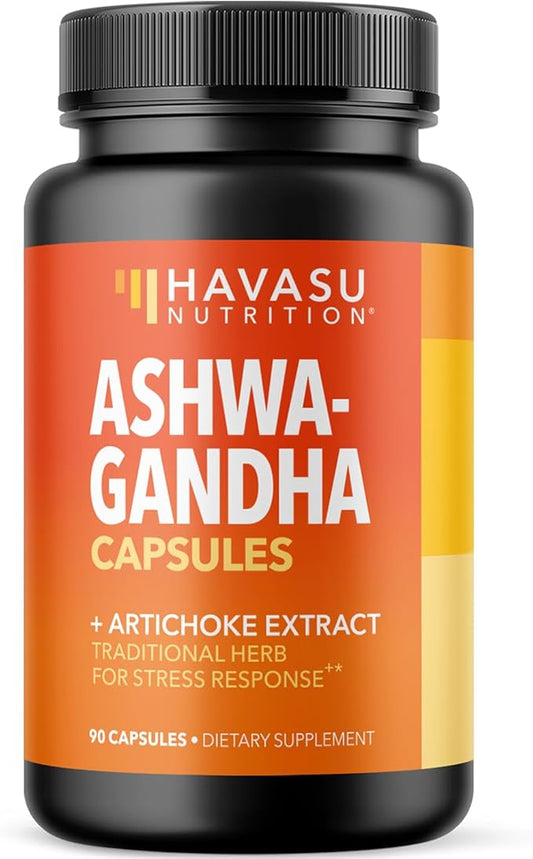 Ashwagandha Capsules 1000mg with Artichoke Extract for Stress & Mood Support - Vegan, Non-GMO Withania Somnifera Supplement for Energy & Focus - 45-Day Supply, Extra Strength Adaptogenic Formula