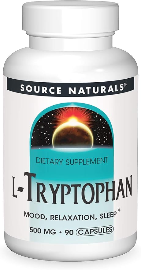 Source Naturals L-Tryptophan, for Mood, Relaxation, and Sleep*, 500mg - 90 Capsules
