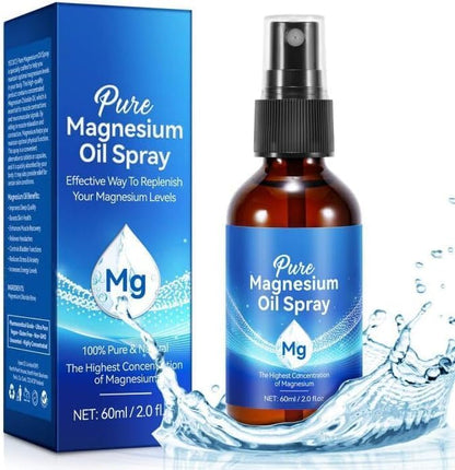 Magnesium Oil for Feet, Magnesium Spray, 100% Pure & Organic Natural Magnesium Oil Spray Glass Bottle, Easy to Absorb & Use, Magnesium Oil Spray for Feet,1pcs