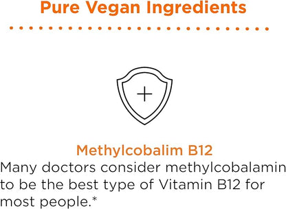 nbpure Organic & Vegan Vitamin Methyl B12 Spray – Natural Energy, Mood, & Nerve System Support for Women, Men, Kids – 500mcg Liquid Methylcobalamin Per Spray