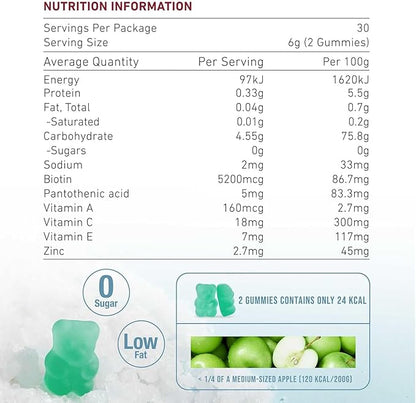 Unichi Hair Growth Gummies 3-Pack, 5200mcg Biotin Formulated with Zinc, Pantothenic Acid and Vitamin A, C, E for Stronger and Thicker Hair for Women, (180 Count)