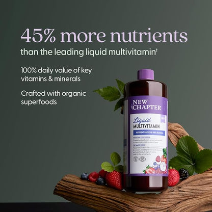 New Chapter Liquid Multivitamin + Mineral Supplement for Whole-Body Benefits, 100% Delicious Multivitamin for Adults, Teens & Kids 2+, Ready to Absorb Faster, Mixed Berry Flavored, 30 oz