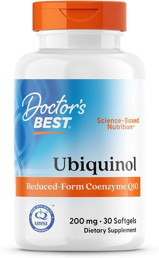 Doctors Best Ubiquinol, Reduced-Form Coenzyme Q1, 200 mg, Non-GMO, Gluten Free, Soy Free 30 Softgels