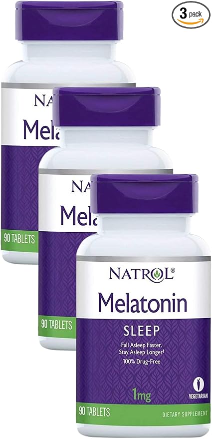 Natrol Melatonin Tablets 1mg, 90 Count (Pack of 3)