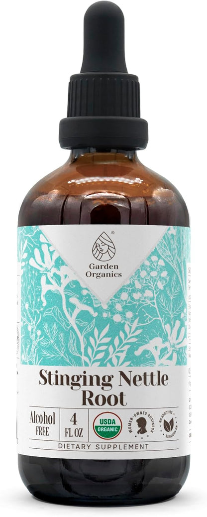 Stinging Nettle Root USDA Organic Alcohol-Free Extract | Dietary Supplement, High-Potency Tincture | Natural Certified Organic Stinging Nettle (Urtica dioica) Dried Root (4 oz)