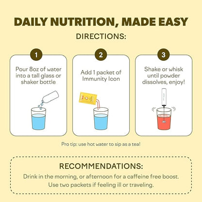 Feel Goods Immunity Icon Drink Mix Powder Bundle, Zero Sugar, Vitamin C, A, B, D, E & Zinc, Organic Elderberry, Ashwagandha, Vegan, Caffeine-Free – Wild Berry & Peach Lemonade, 15 Servings Each