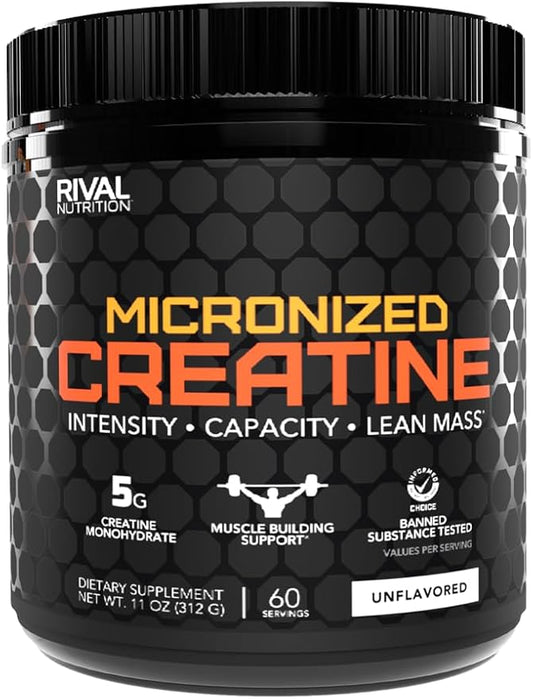 Rival Nutrition Micronized Creatine- Unflavored, 11 oz.