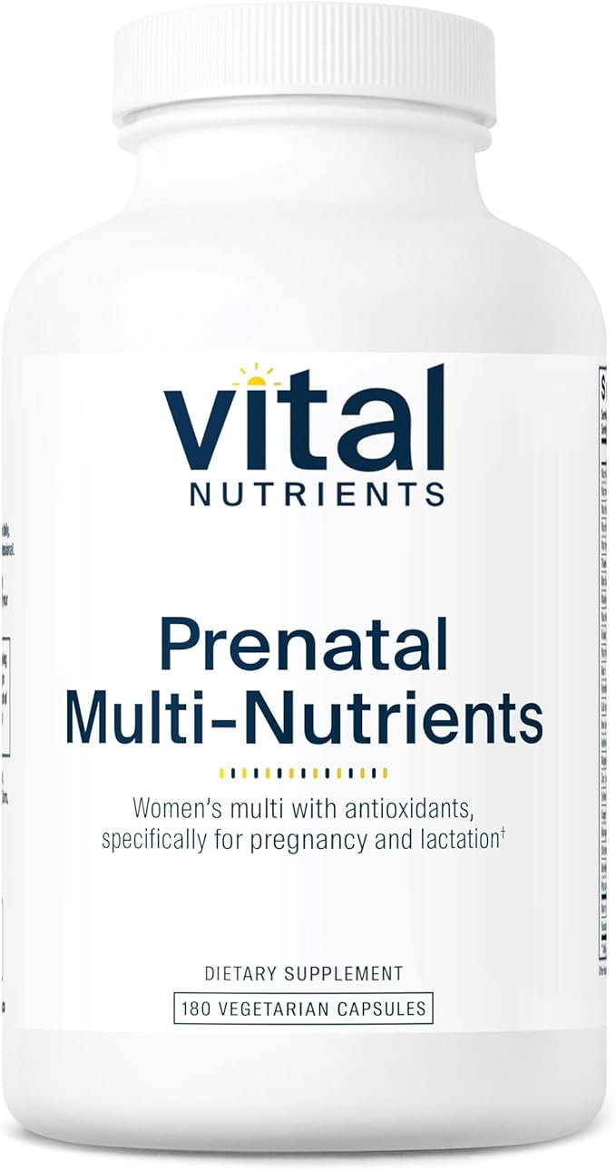 Vital Nutrients PreNatal Multi-Nutrients | Women's Prenatal Multivitamin/Mineral Formula with Potent Antioxidants | Vegetarian | Gluten, Dairy, Soy Free | Non-GMO | 180 Capsules