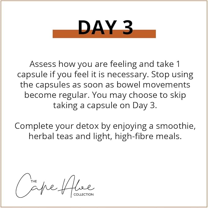 Cape Aloe Ferox Fiber Bitter 90 Capsules | Powerful 3-Day Cleanse | Potent 100% Organic Cleanse for Your Gut and Colon | Helps with Bloating, Gas, Constipation | Feel Lighter and More Engerized