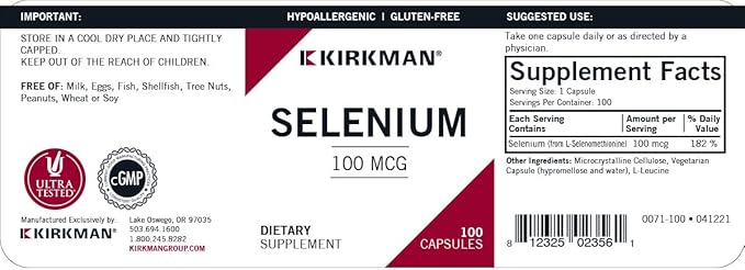 Selenium 100 mcg Capsules - Hypo - 100 ct.