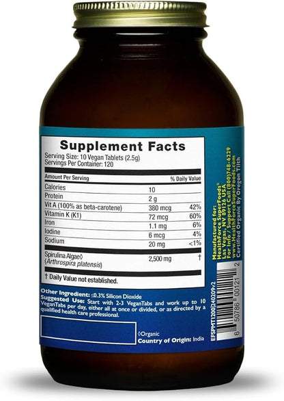 HealthForce SuperFoods Spirulina Manna - Tablet - 1200 Vegan Tablets