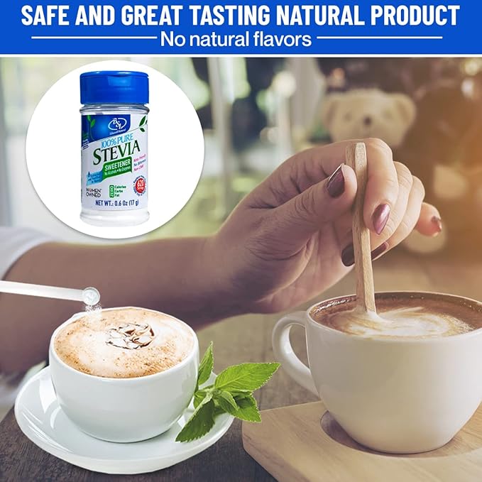 BSL 100% Pure Stevia Extract Powder Without Erythritol 0.6 Oz, No Artificial Sweetener, 620 Servings | Stevia No Erythritol | Zero Calorie & Keto Friendly, Pure Stevia Powder