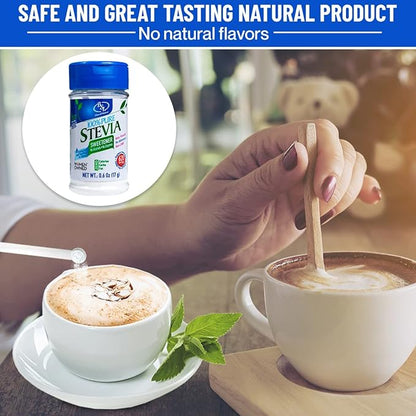 BSL 100% Pure Stevia Extract Powder Without Erythritol 0.6 Oz, No Artificial Sweetener, 620 Servings | Stevia No Erythritol | Zero Calorie & Keto Friendly, Pure Stevia Powder