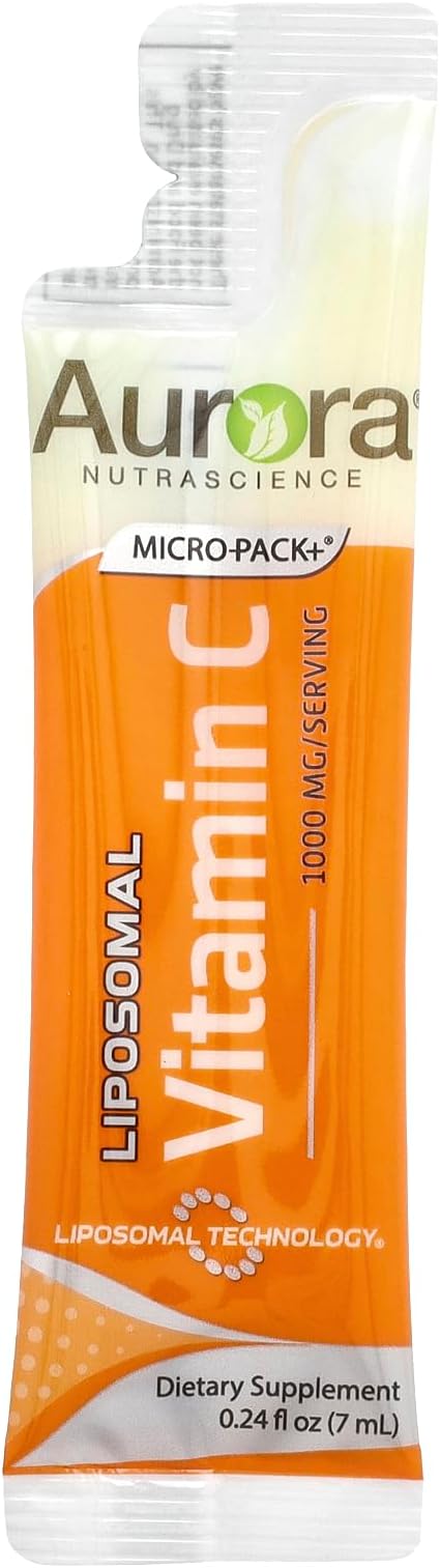 Aurora Nutrascience Micro-Pack Liposomal Vitamin C, Immune Support, 1,000 mg Per Serving, Gluten Free, Non-GMO, 30 Single Serve Packets, 21.7 oz