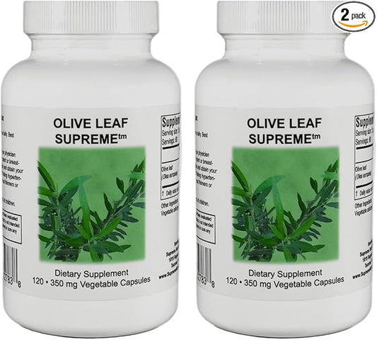 Supreme Nutrition Olive Leaf Supreme, 120 Pure Olive Leaf Vegetarian Capsules (Pack of 2)