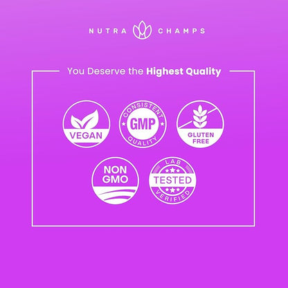 NutraChamps Biotin Gummies 10000mcg [High Potency] for Healthy Hair, Skin & Nails Vitamins for Women, Men & Kids - 5000mcg in Each Hair Vitamins Gummy - Vegan, Non-GMO, Hair Health Supplement