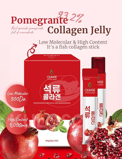 OLIMSE Pomegranate Collagen Jelly Stick [20g * 30 Sticks]