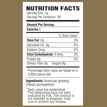 Zen Ginseng Powder - 4 oz. Bag of American Wisconsin Ginseng Extract - Non-GMO, Gluten Free - for Soups, Teas, Coffee, Juices, Smoothies and Baking.