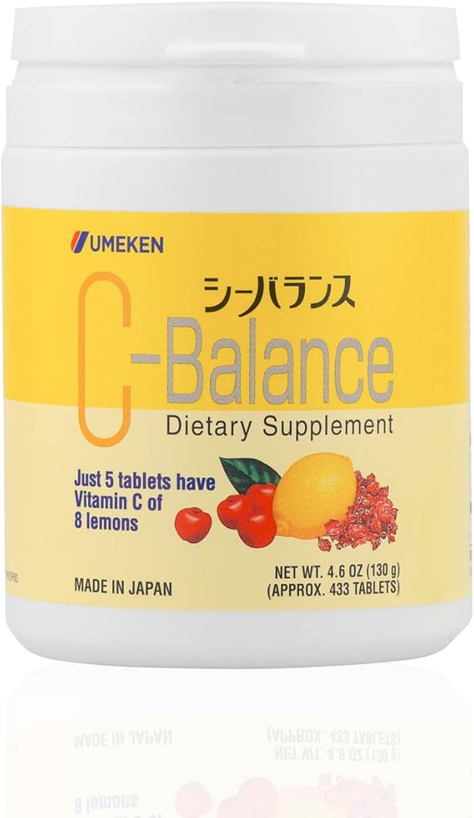 Umeken C-Balance Chewable Vitamin C Supplements, High Potency Vitamin C for Adults & Kids, with Citric Acid and Gamma-linolenic Acid, Vitamin C Chewables, 130g, 3 Months Supply, 4.6 Ounce, Pack of 1