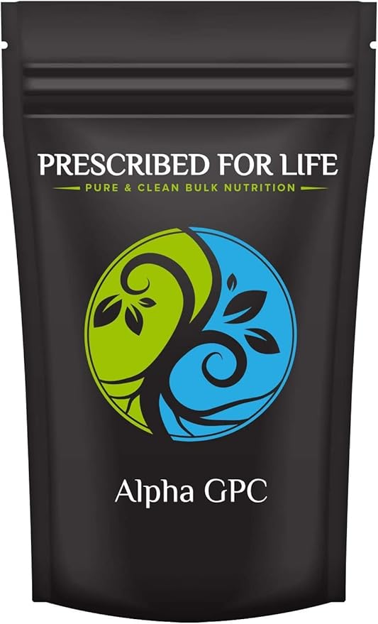 Prescribed For Life Alpha GPC Powder, L Alpha glycerylphosphorylcholine, Choline Supplement for Cognitive Function and Healthy Memory & Brain Support, Non GMO, Vegan, Soy Free (1kg / 2.2lb)