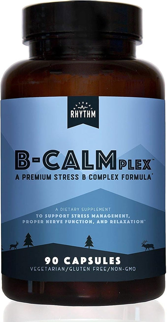 Natural Rhythm B-CALMplex, Unique B Vitamin Blend, B Complex Supports Proper Nerve Function and Relaxation, 3 Month Supply, 90 Capsules