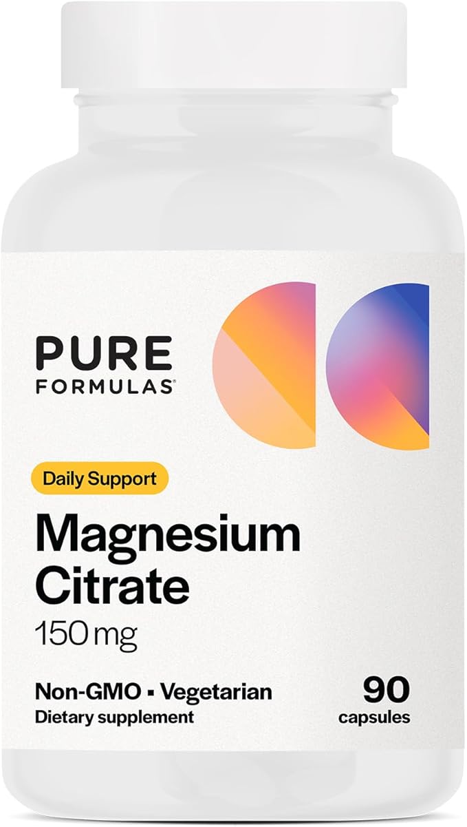 PureFormulas Magnesium Citrate - Supplement for Sleep, Heart Health - Non-GMO - 90 Vegetarian Capsules
