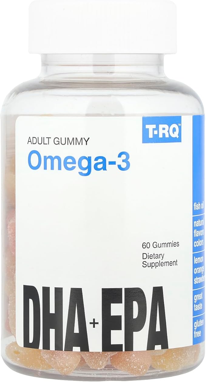 Omega-3 Gummy Dietary Supplement, Lemon/Orange/Strawberry, 60 Count