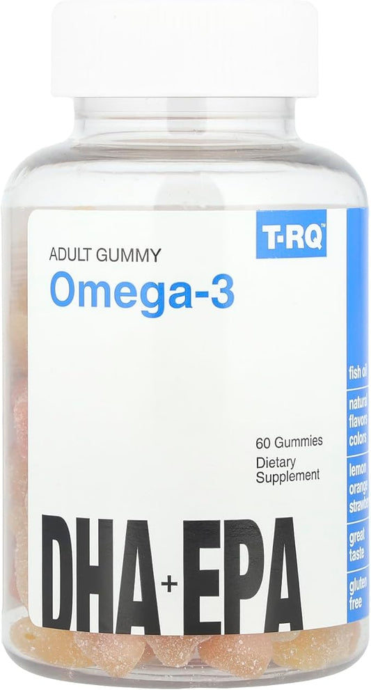 Omega-3 Gummy Dietary Supplement, Lemon/Orange/Strawberry, 60 Count