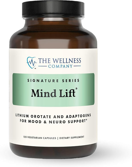 Mind Lift | 120 Capsules (2 Month Supply) | Supports Healthy Mood with Lithium, Ashwagandha, DHA, and GABA | Non-GMO, Gluten-Free | Stress Management and Cognitive Support