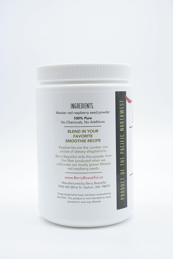 Meeker Red Raspberry Seed Powder - Natural Source of Ellagic Acid and Fiber - Locally Milled from US-Grown Raspberry Seeds - 1 lb / 454 g