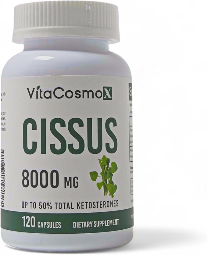 Cissus Quadrangularis Extract Capsules, 8000mg, 120 Count, Vegan - 60 Servings, Gluten Free, Non-GMO, and Vegetarian Friendly