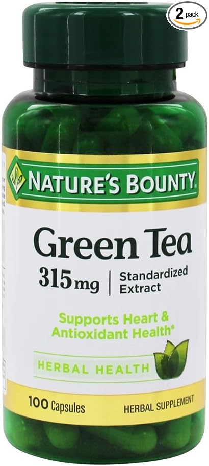 Nature's Bounty Green Tea Extract, 315mg, 100 Capsules (Pack of 2)