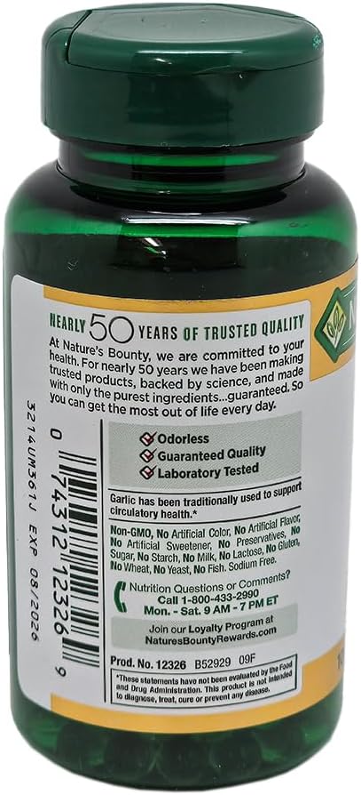 Nature's Bounty Garlic 1000 mg Softgels 100 ea