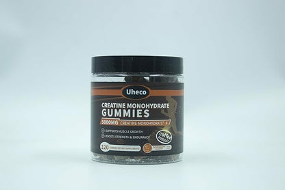 Coffee Flavor Creatine Monohydrate Gummies for Men & Women,Contains L-Taurine + Vitamin B12, Betaine, L-Citrulline for Improve Exercise Endurance, Muscle Strength -120 Count
