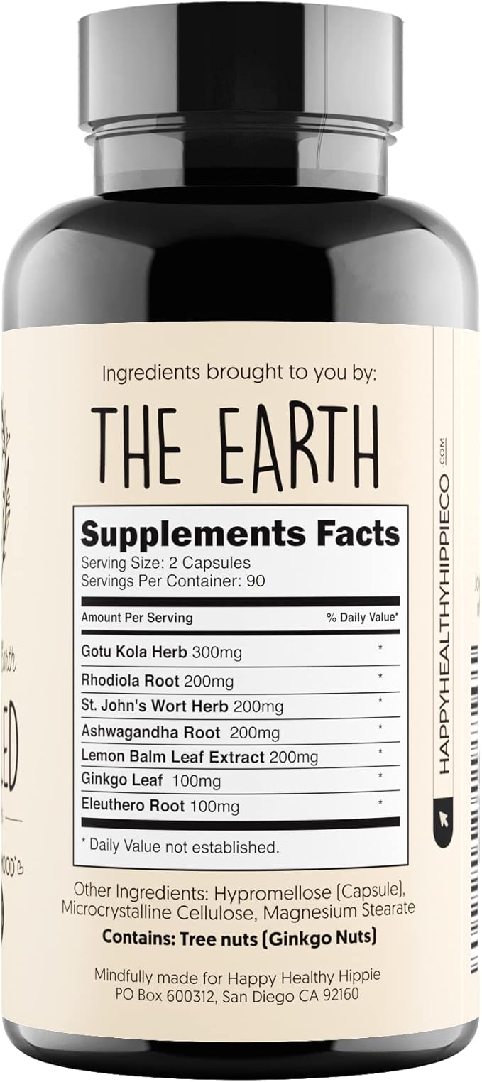 Joy-Filled Mood Support Supplement with St. Johns Wort 180 Ct | Rhodiola Rosea, Eleuthero, Ashwagandha | Stress Relief – Helps Calm The Mind & Body | 100% Plant-Based Happy Pills | Herbal Adaptogens