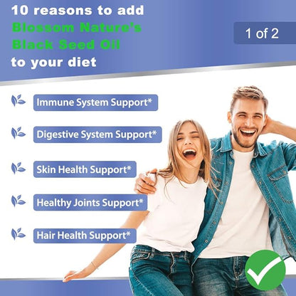 Black Seed Oil Capsules 1000mg - Premium Black Cumin Seed Oil Capsules - Black Seed Oil Liquid Pills - Virgin Cold Pressed Nigella Sativa Oil Pills - Blackseed Oil - 120 Cap (2 Month Supply)