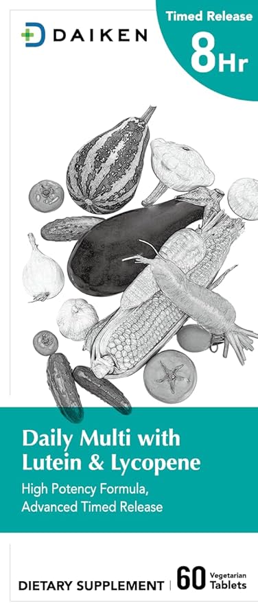 DAIKEN 27 Full Spectrum Mini Multivitamin with Lutein, Lycopene & Folic Acid, Time Released Multivitamin for Women & Men, Vegan & Easy to Swallow, 60 Mini Vitamins Tablets