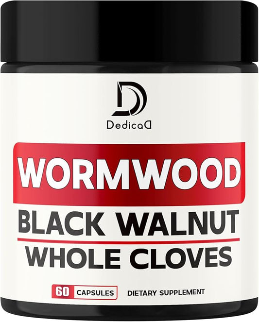 12in1 Wormwood Capsules Black Walnut Cloves, Ginger, Turmeric Curcumin & Black Pepper - Support Digestion Health, Immune System - 60 Capsules