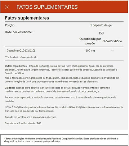 Now Foods CoQ10 100 mg (150 Softgels) 1 Pack