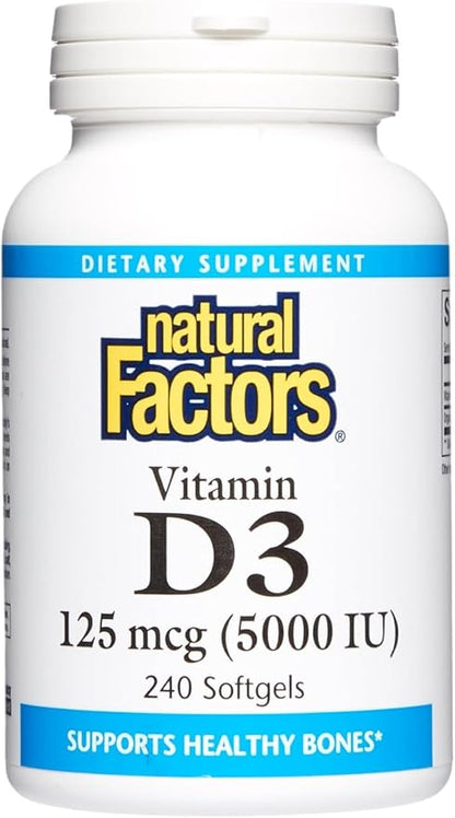 Natural Factors Vitamin D3 5000 IU 240/SG (Multi-Pack)